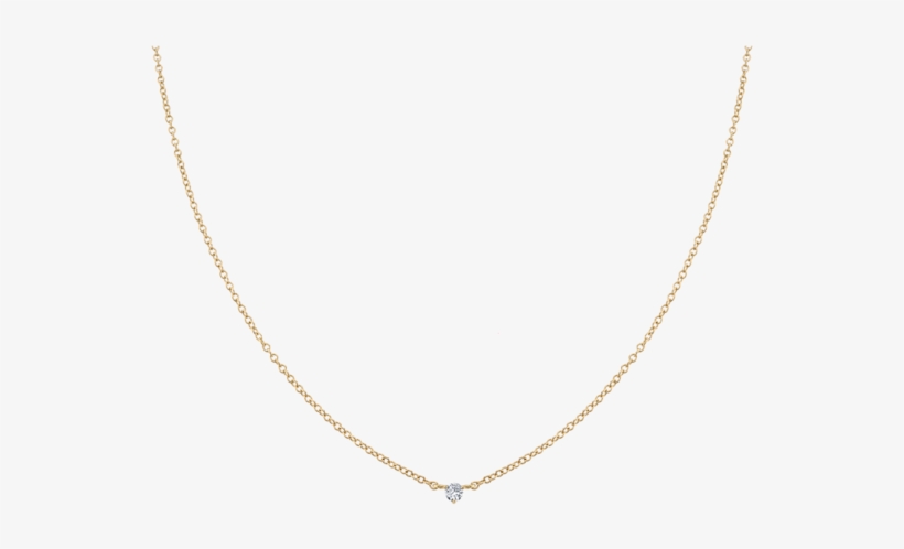 Petite Solitaire Diamond Necklace - Necklace, transparent png