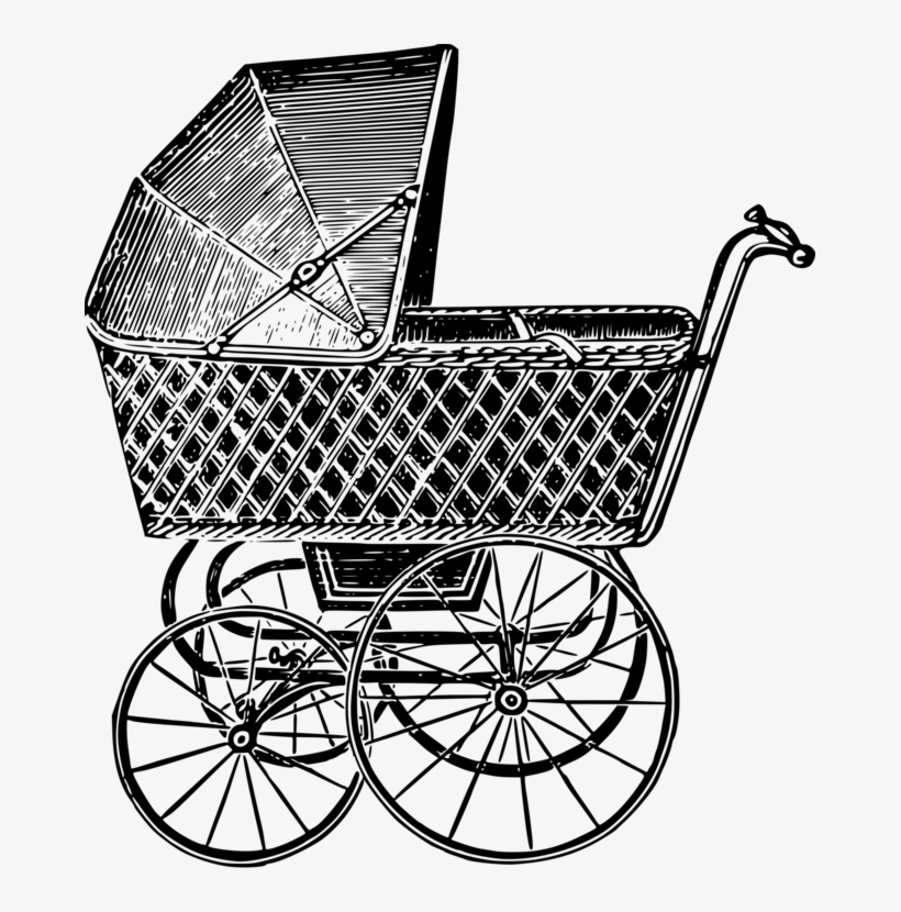 Baby Transport Infant Child Carriage - Drawing Of A Pram, transparent png
