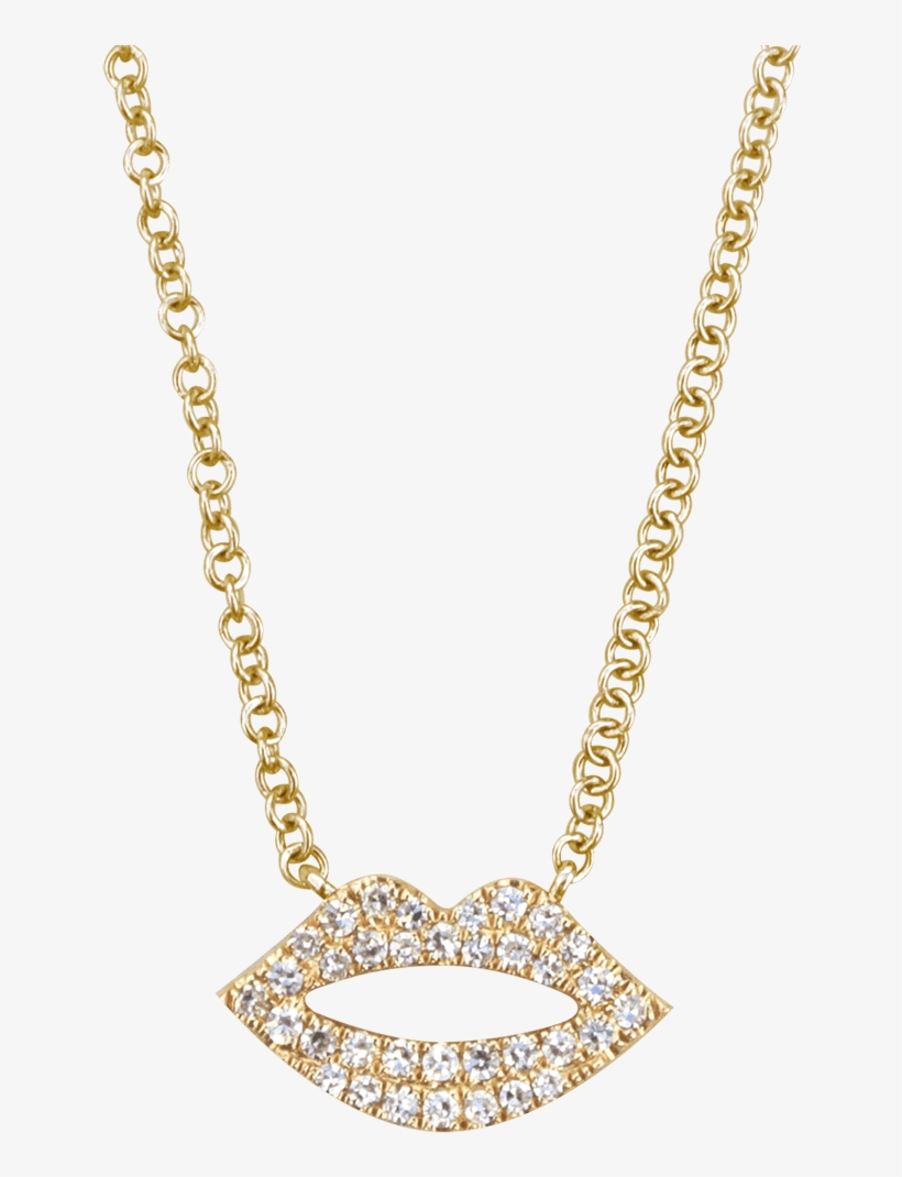 Lip Yellow Gold And Diamond Necklace - Corrente Com Nome Erica, transparent png