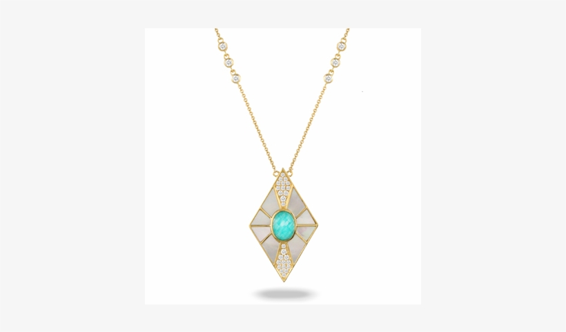 Doves 18k Yellow Gold Diamond Necklace With White Mop - Necklace, transparent png