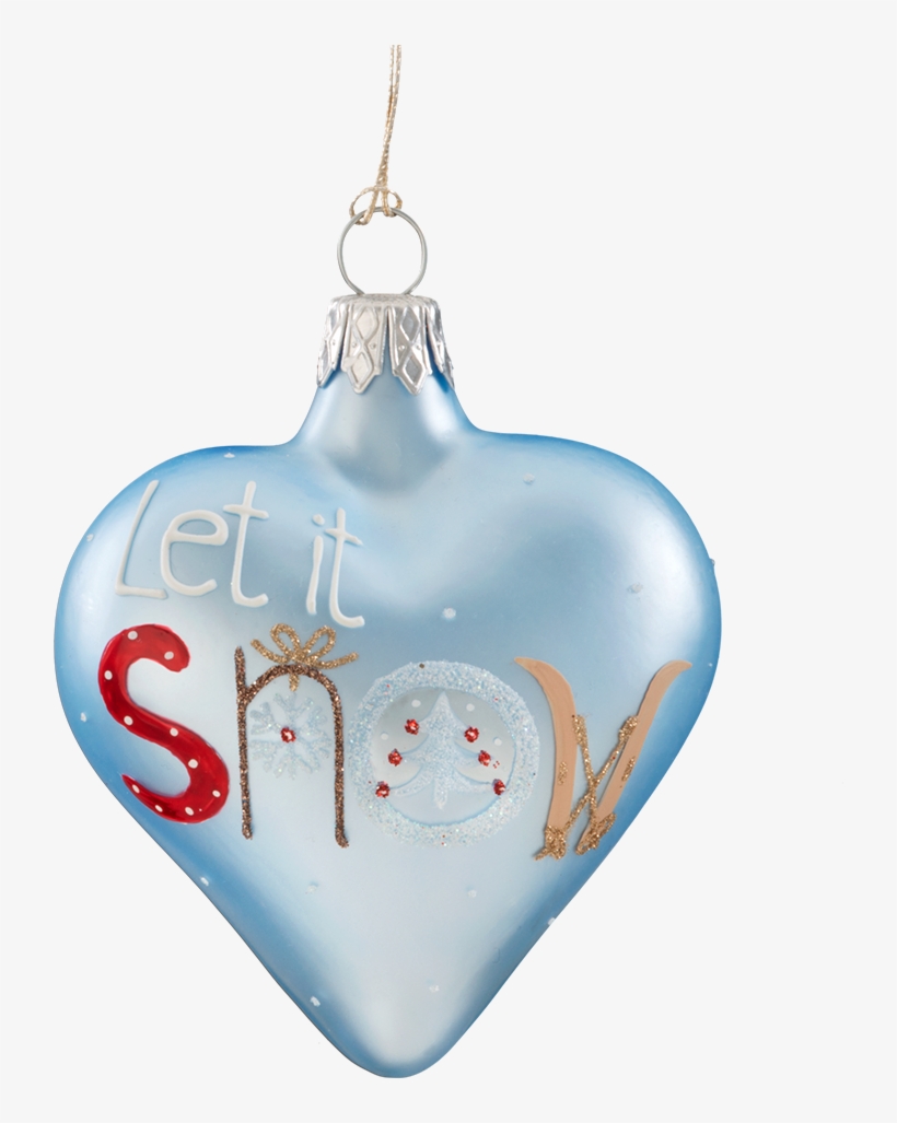 Christmas Ornament "heart" Light-blue, "let It Snow" - Christmas Ornament, transparent png