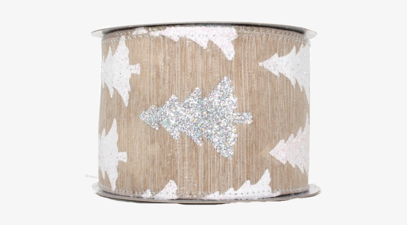 Burlap Glitter Christmas Tree Ribbon - Christmas Tree, transparent png