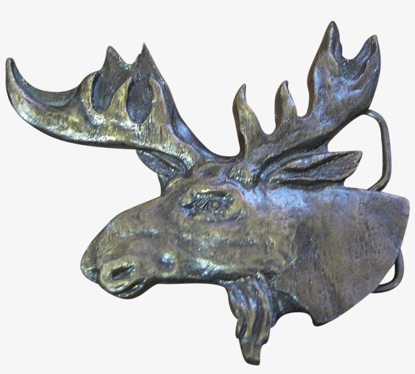 1978 Bergamot Brassworks Moose Head Belt Buckle - Barren Ground Caribou, transparent png