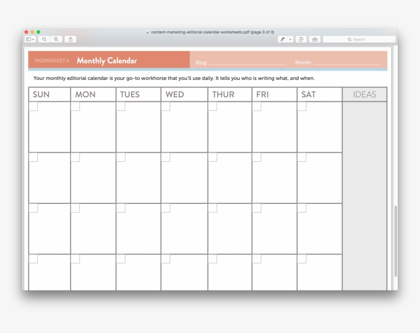 Editoral Calendar - Social Media Content Calendar Week Template, transparent png