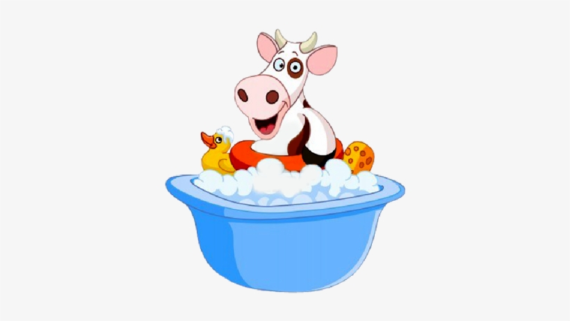 Funny Cow Clip Art - Cow In A Bathtub, transparent png