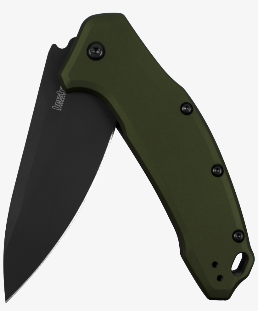 Kershaw Link Olive/black Pocket Knife - Knife, transparent png