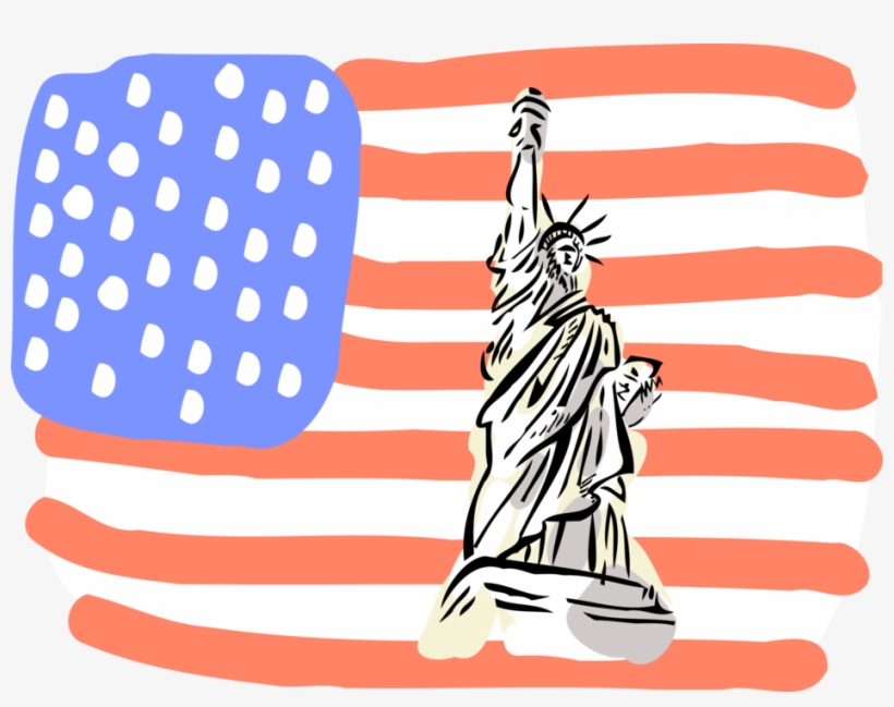 Vector Illustration Of Statue Of Liberty Colossal Neoclassical - Statua Della Liberta Clipart, transparent png