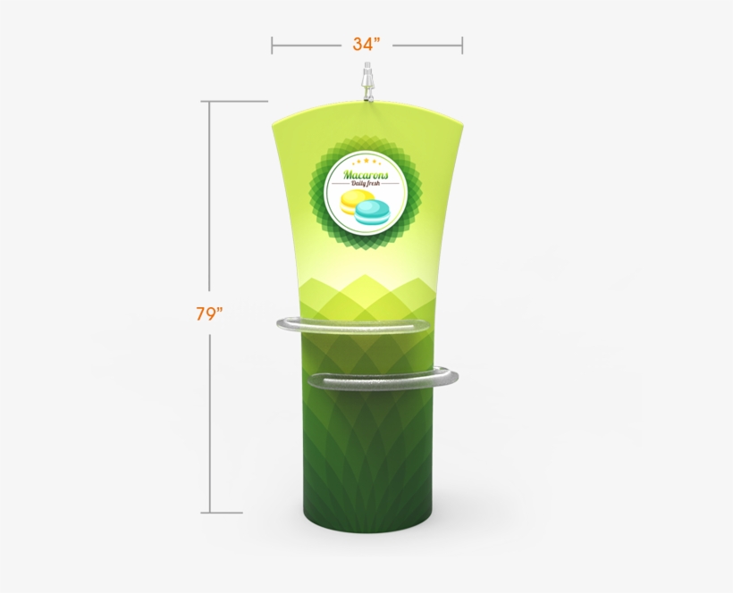 Curved Top Tension Fabric Banner Stand With Arm Shelves - Shelf, transparent png