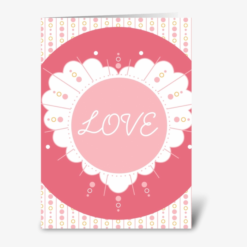 Scalloped Love Greeting Card - Circle, transparent png