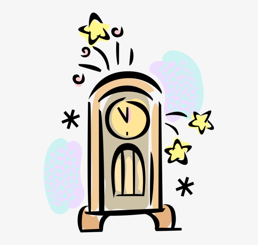 Vector Illustration Of Grandfather Clock Rings In New, transparent png