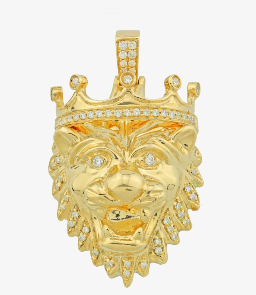 Crowned Lion's Head Pendant, transparent png