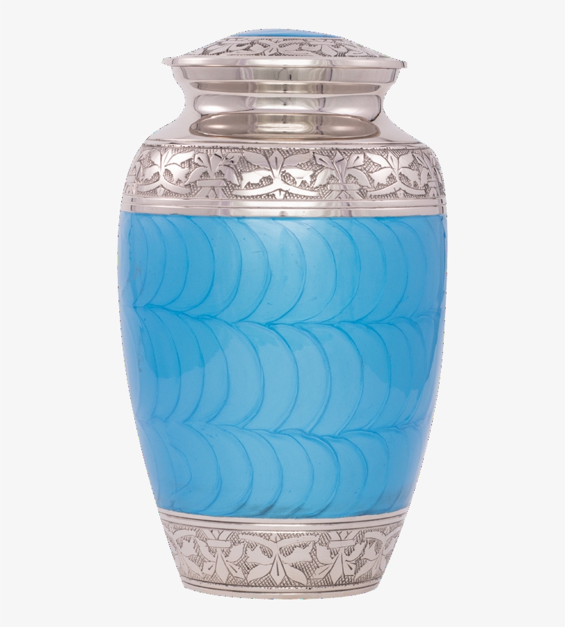 Blue Swirl Brass 10" Full Size Urn - Urn, transparent png