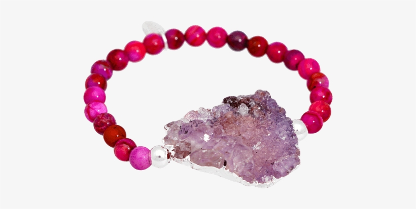 Druzy Crazy Lace Agate Bracelet - Tiffany Black Bead Bracelet, transparent png