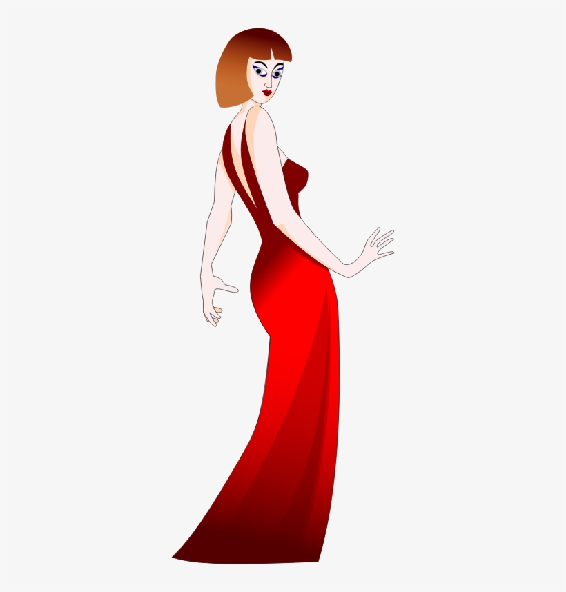 Medium Image - Girl In Red Dress Png, transparent png