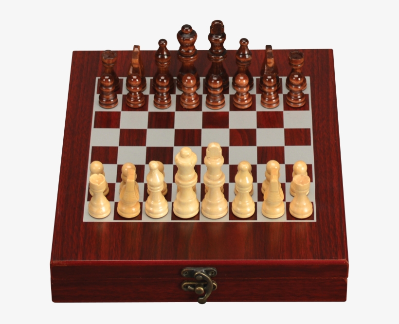 Chess Set In Rosewood Gift Box, transparent png