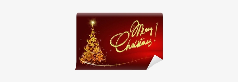 Shining Christmas Tree With Golden Sparkles - Christmas Tree, transparent png