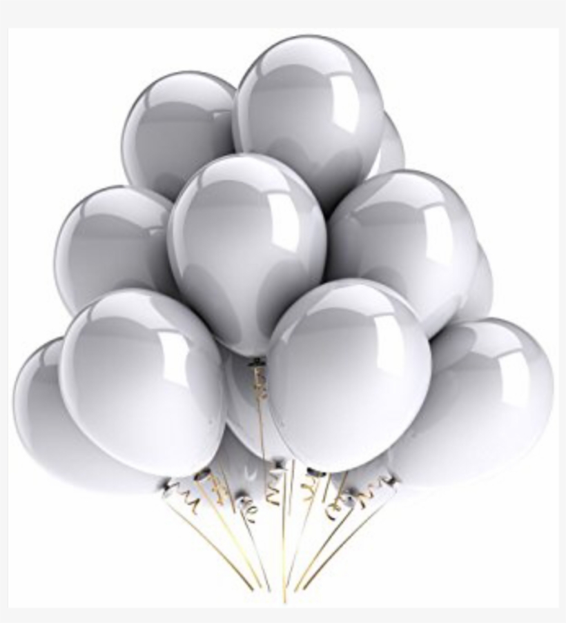 Ftestickers Silver Latex Balloons Freetoedit - White Happy Birthday Balloons, transparent png