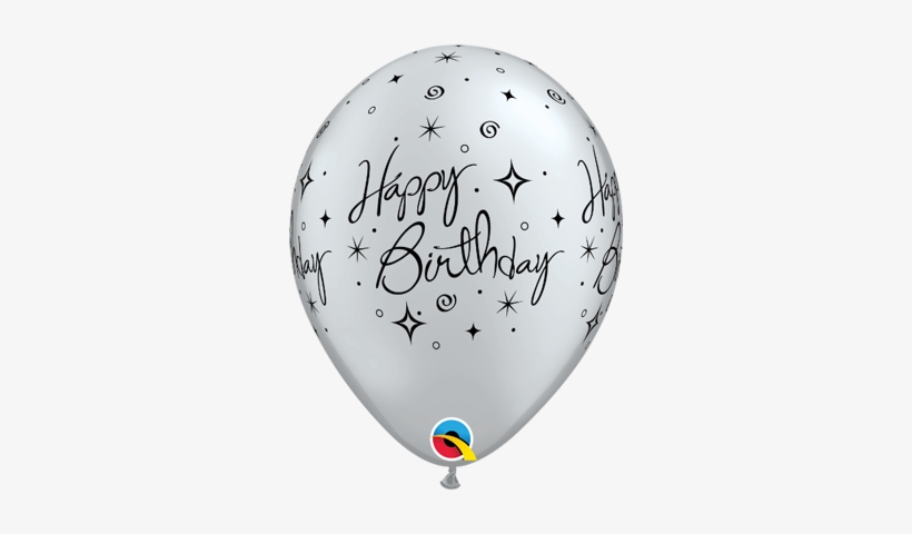 Black And Silver Birthday Latex Balloons Uk, transparent png