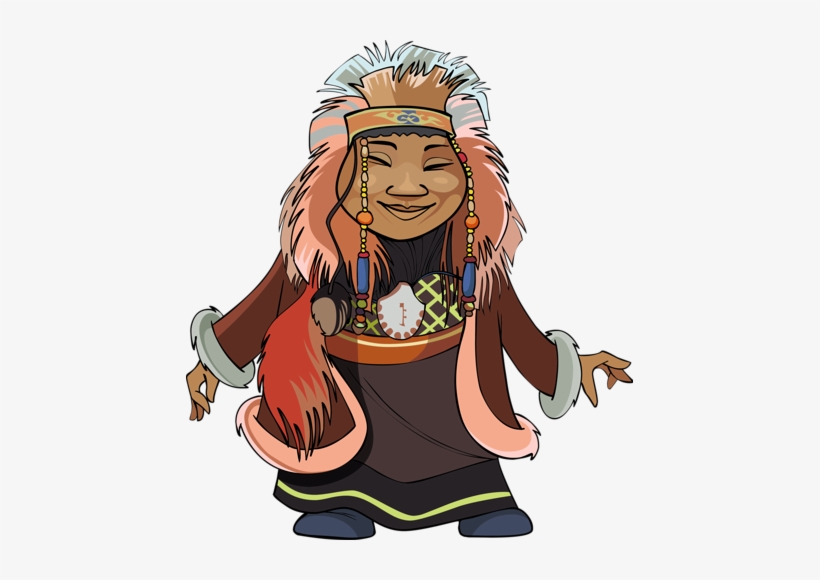 Cartoon Man With A Woman Of The Far North In The National - Vestir Se Desenhos Animados, transparent png