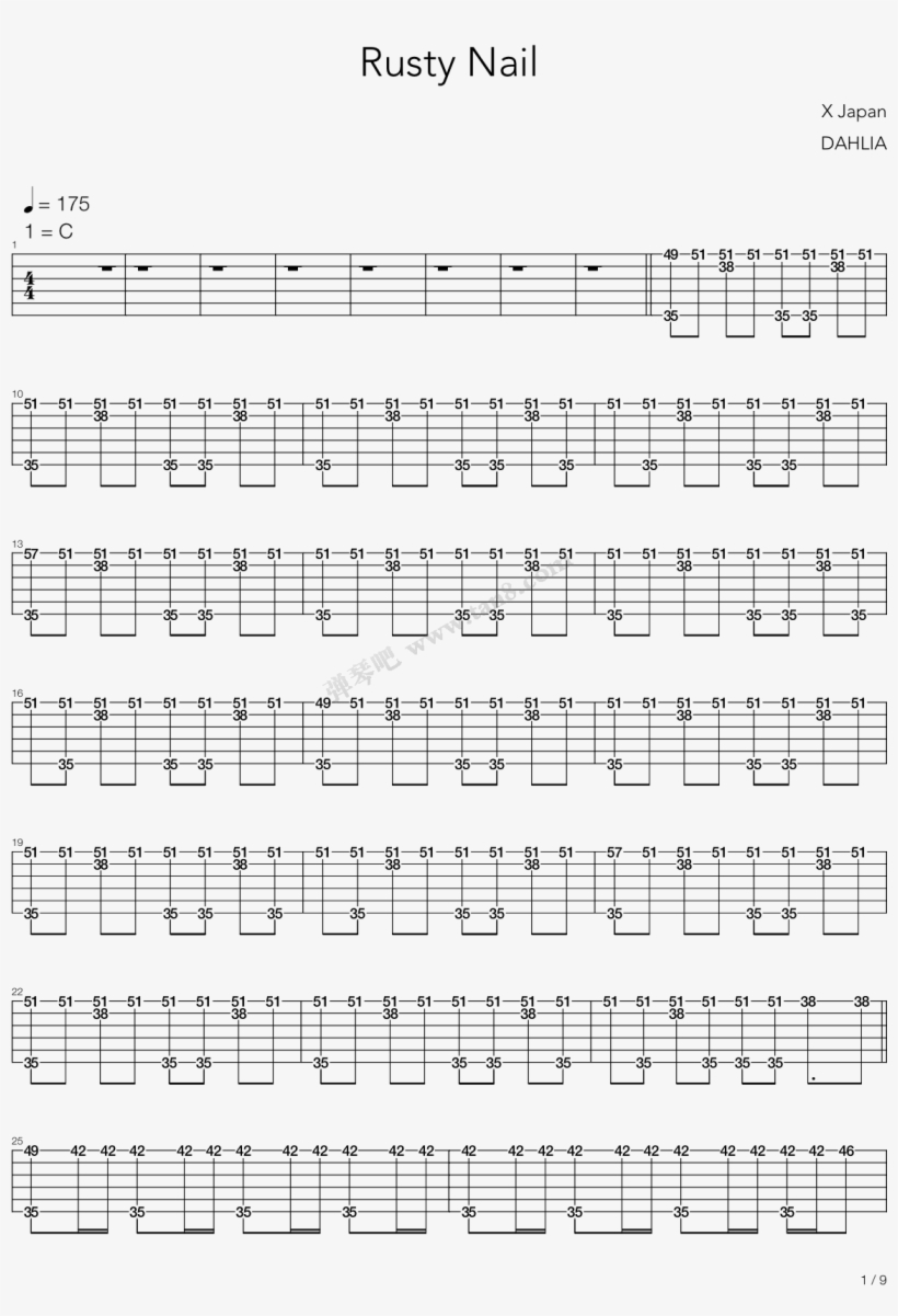 Rusty Nail 架子鼓 第1张图 - Electric Guitar, transparent png