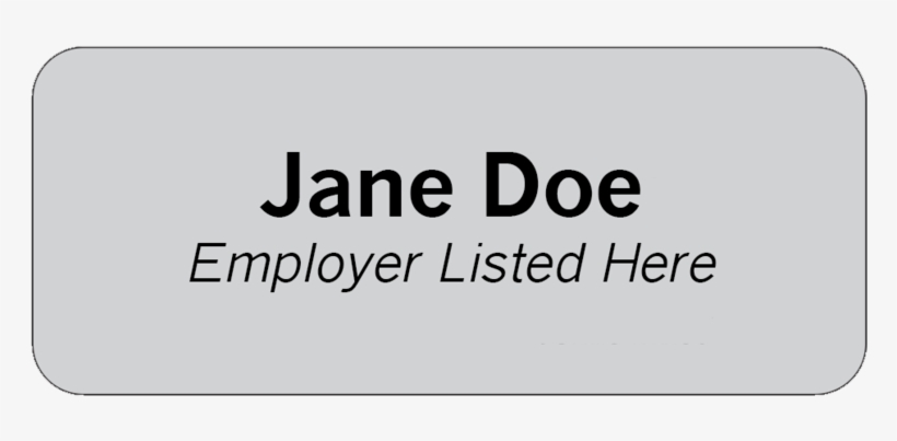 Magnetic Silver Name Tag, transparent png