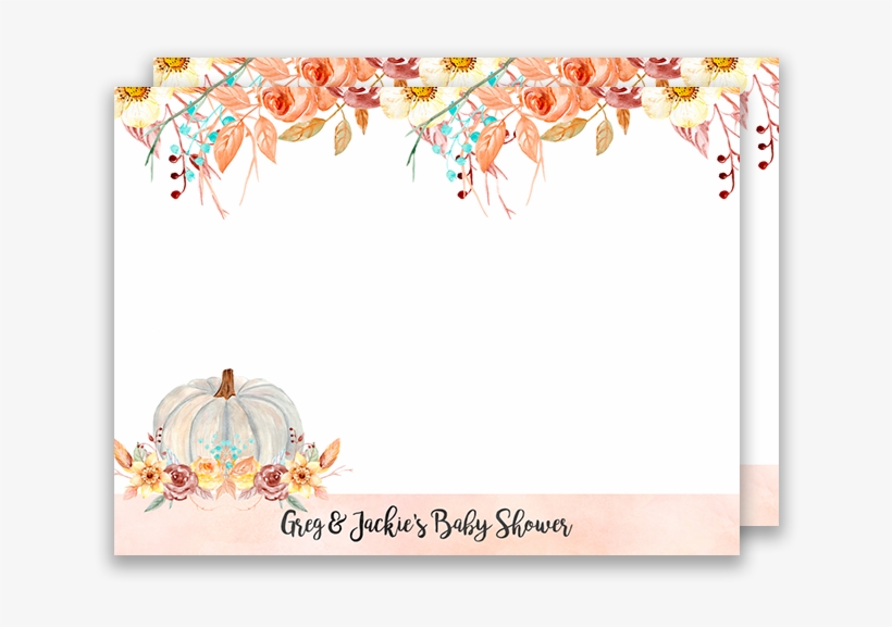 Fall Pumpkin Blue And Orange Floral Baby Shower Name - Blue, transparent png