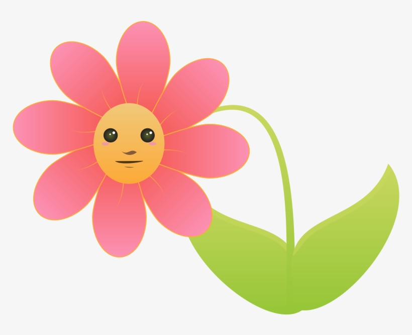 Cartoon Flowers Pictures - Flower With A Face Clipart, transparent png