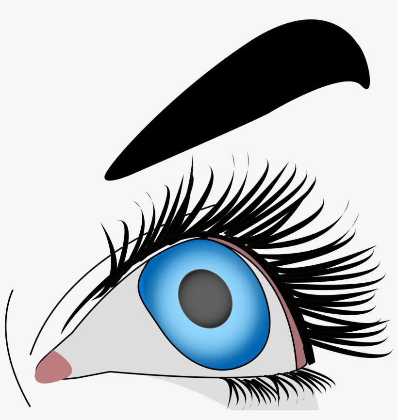 Avec A Vue Blue Eyes Makeup Of A Woman Looking With - Oeil Clipart, transparent png