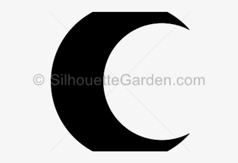 Moon Clipart Silhouette - Crescent Moon Silhouette, transparent png
