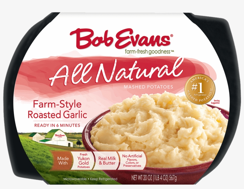Bob Evans Natural Farm-style Roasted Garlic Mashed - Bob Evans Foods Mashed Potatoes, transparent png