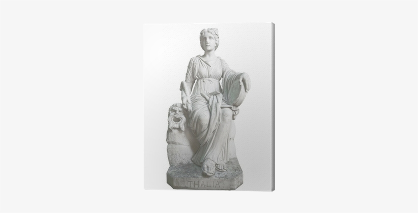 Old Statue Of The Greek Muse Thalia Isolated On White - Hephaestus Statue White Background, transparent png