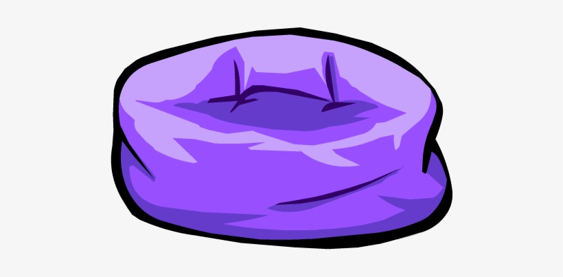 Purple Beanbag Chair - Club Penguin Bean Bag, transparent png