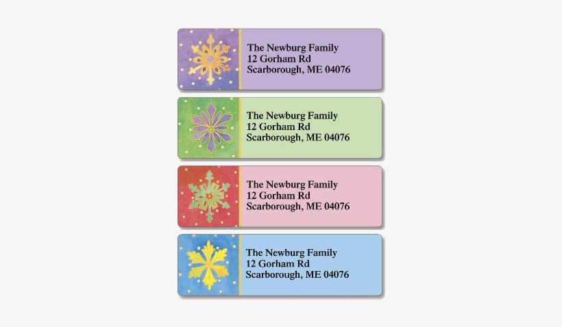 Snowflake Or Snowman Sheets Of Address Labels - Style, transparent png