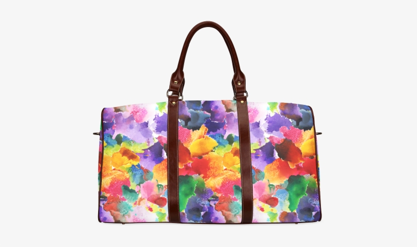 Vibrant Flower Watercolor Waterproof Travel Bag/small - Interestprint Custom Sea Turtle Travel Bag /duffel, transparent png