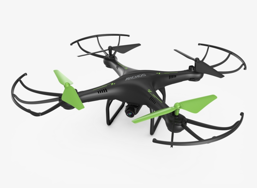 Created With Raphaël - Archos Drone With Controller - Black & Green, transparent png