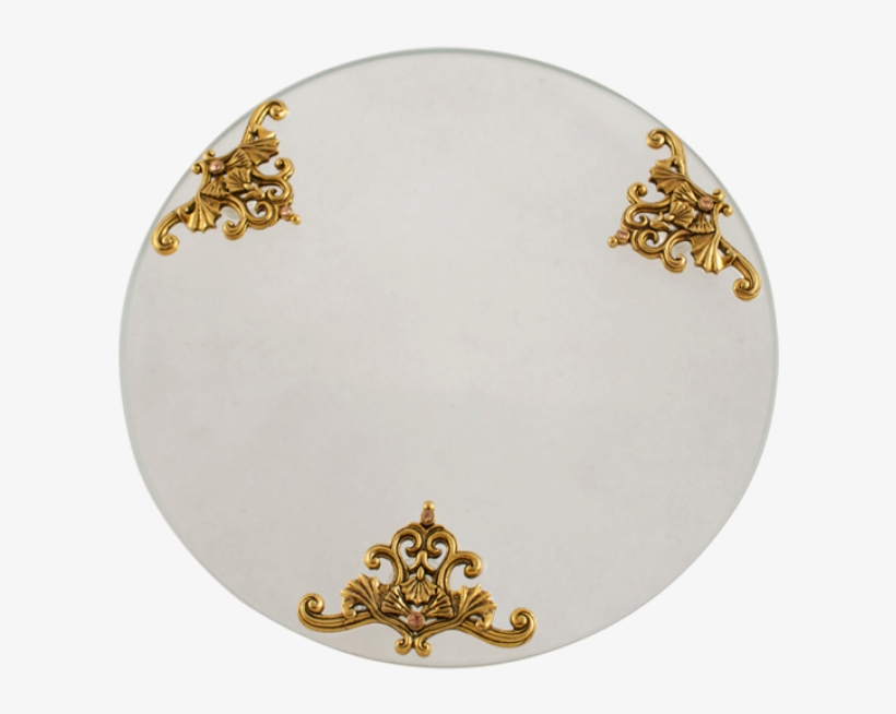 Quest Collections Gold Filigree & Glass Tray - Gold Filigree & Glass Tray, transparent png