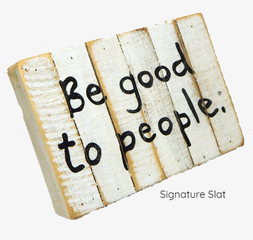 Signature Slat Wood Sign Made In Usa Handmade White - Sign, transparent png