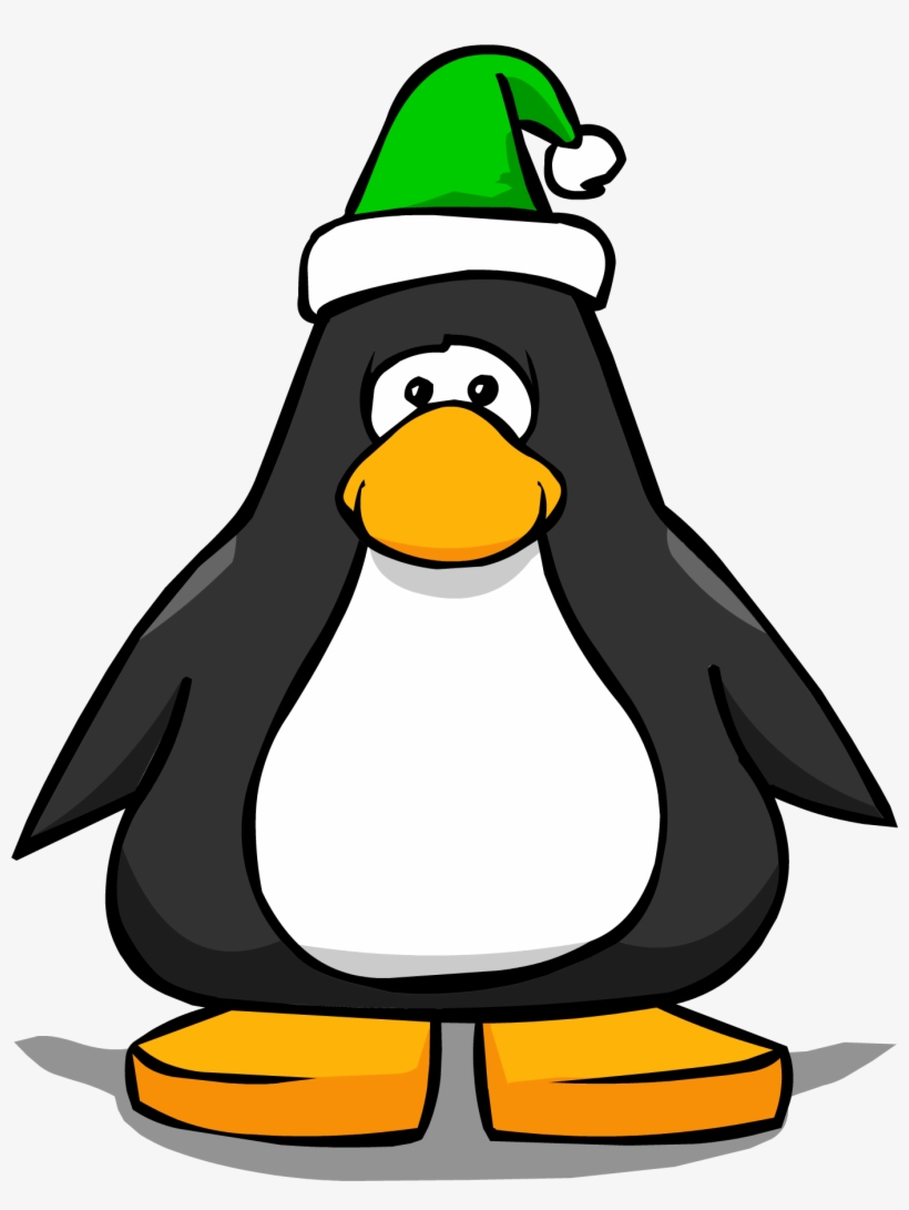 Elf Hat From A Player Card - Penguin With Santa Hat, transparent png