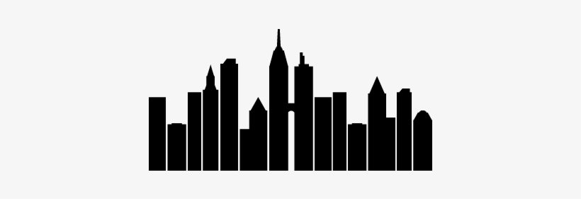 City Skyline Silhouette Wall Wall Art Decal - Siluet Art Wall City, transparent png