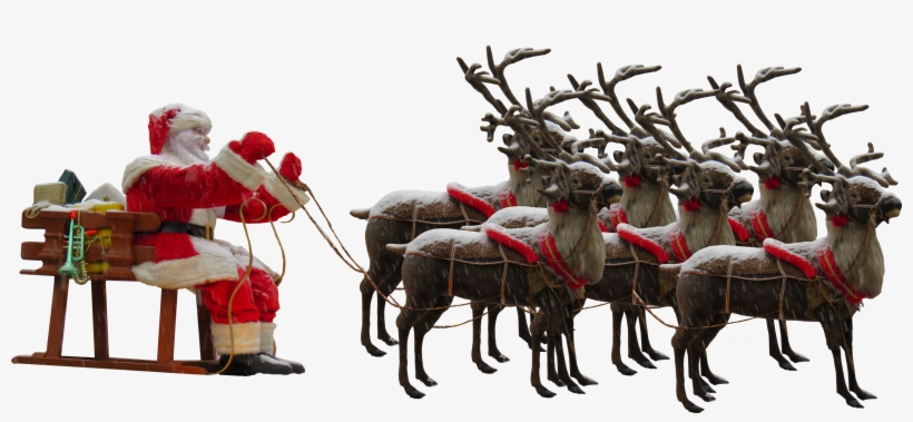 Santa Claus Reindeer, transparent png