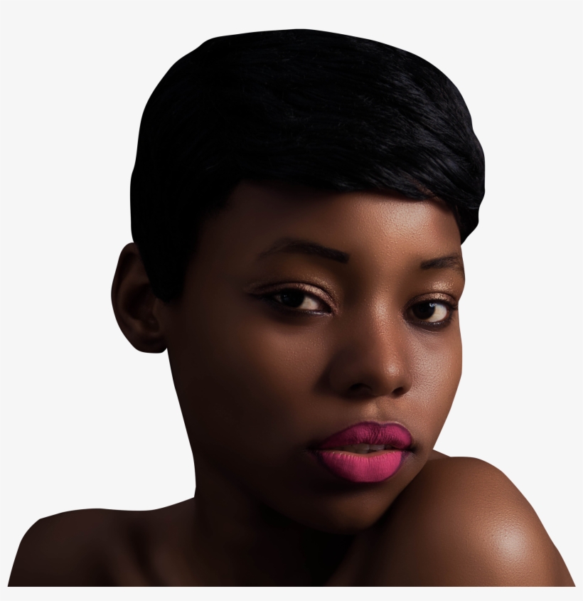 Beautiful Black Woman With Glossy Makeup Png Image - Black Woman Face Png, transparent png