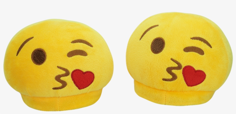Emoji Slippers - Kissy Face - Plushmoji Kissy Face Emoji Slippers (large), transparent png