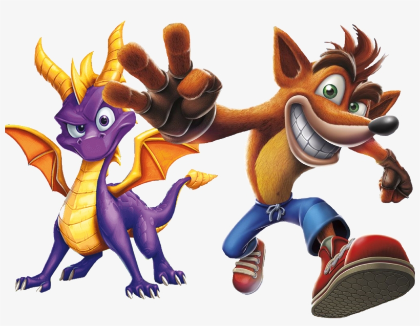 1mib, 1016x740, Crash And Spyro - Spyro The Dragon Art, transparent png