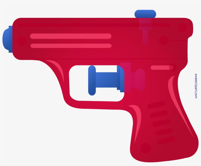 Squirt Gun Red Clip - Clip Art Water Gun, transparent png