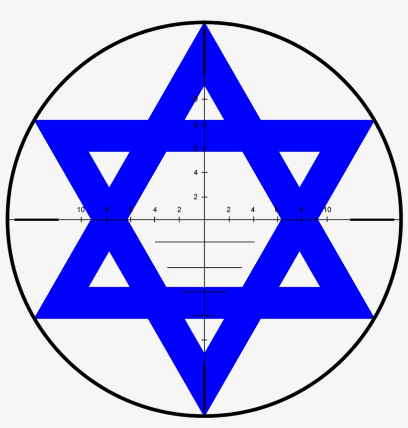 Israel Crosshair - Blue Star Of David On White, transparent png