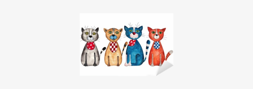 Watercolors On Paper Sticker • Pixers® • We Live To - Cute! Country Cat Stickers, transparent png