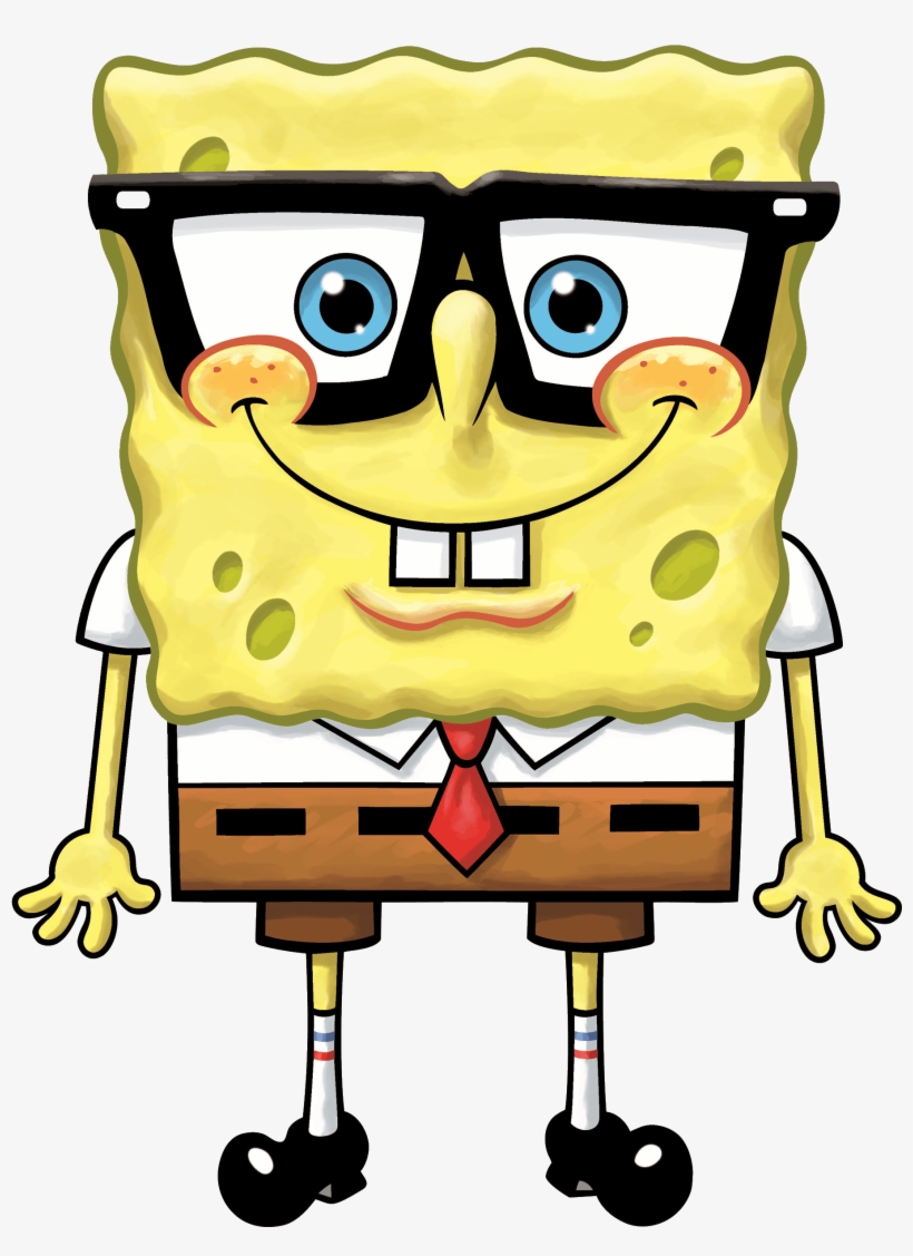 Download - Spongebob With Glasses, transparent png