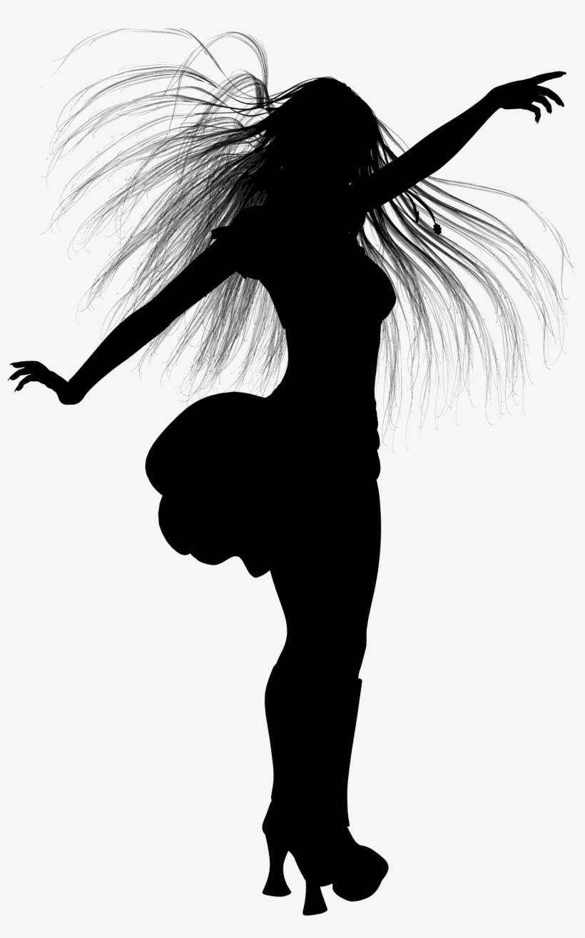 Wild Hair Woman Silhouette - Transparent Woman Silhouette Silhouette Png, transparent png