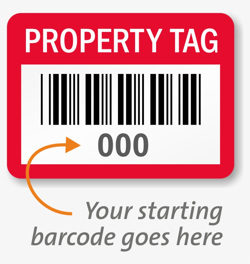 Property Tag Barcode Numbered Labels - Cambridge Handbook Of Antitrust, Intellectual By Roger, transparent png