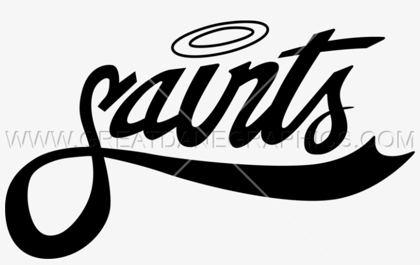 Saints Text With Halo - Saints Logo With Halo, transparent png